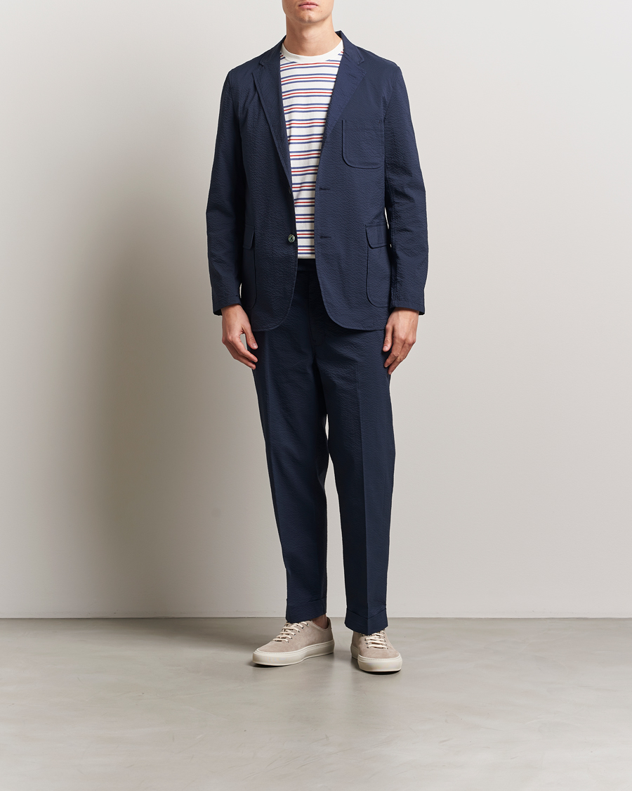Herre | Bukser | BEAMS PLUS | Seersucker Ivy Trousers Navy