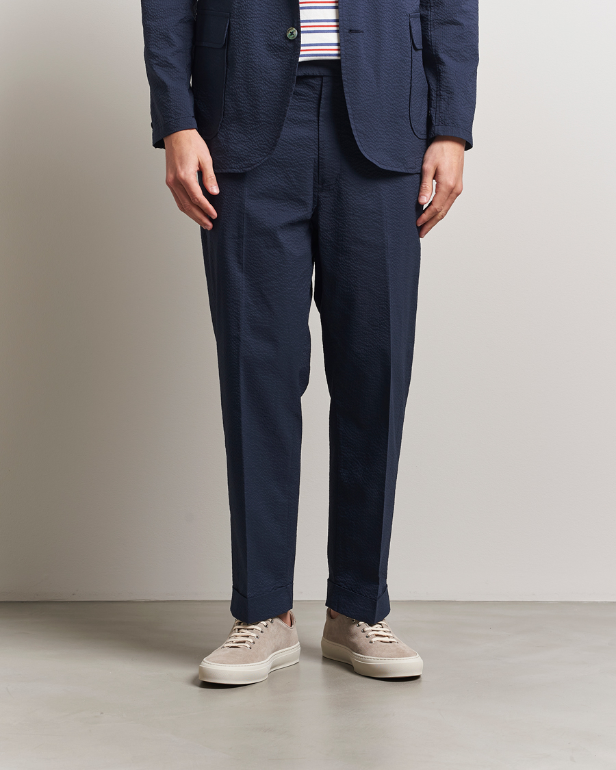 Herre | Bukser | BEAMS PLUS | Seersucker Ivy Trousers Navy
