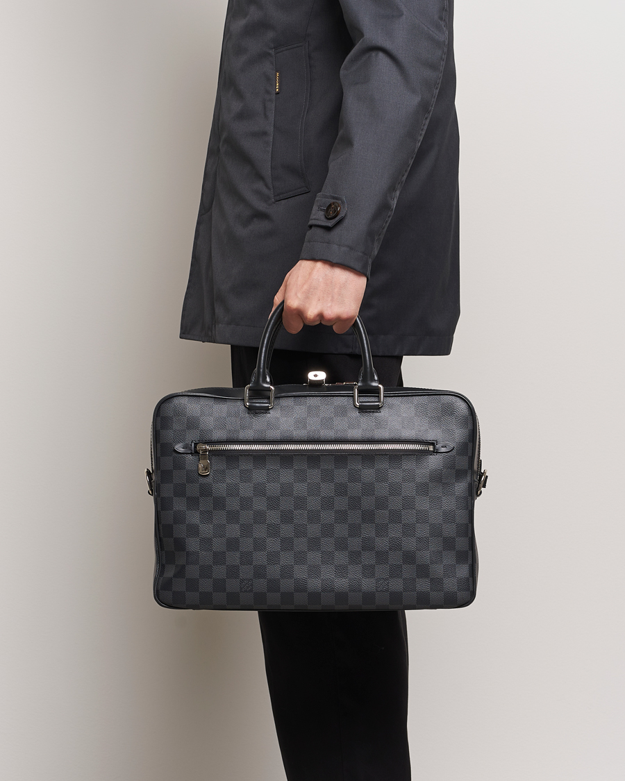 Herre | Pre-Owned & Vintage Bags | Louis Vuitton Pre-Owned | Porte Document Business Damier Graphite