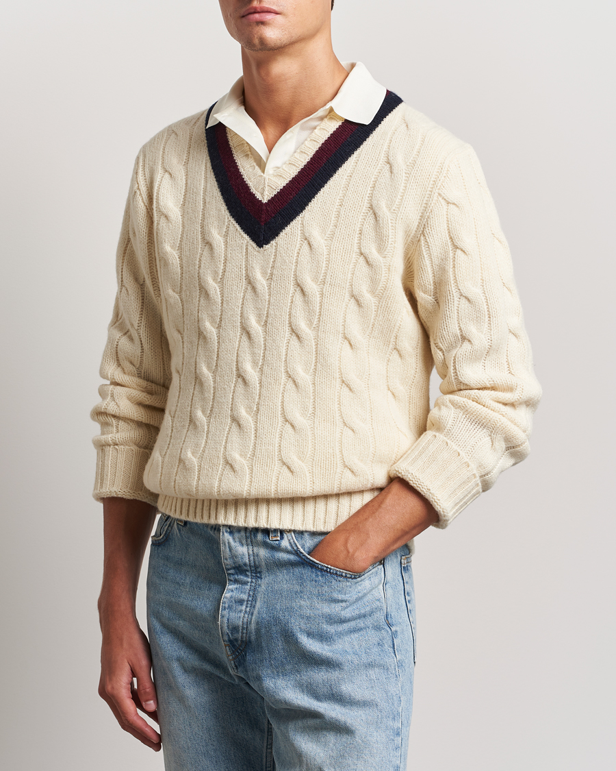 Herre |  | Polo Ralph Lauren | Wool Cricket Sweater Cream