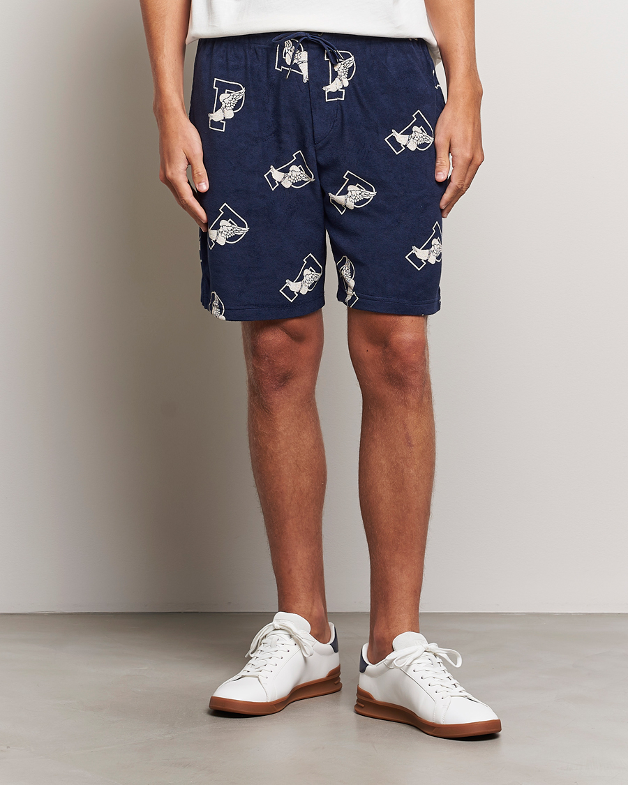 Herre | Shorts | Polo Ralph Lauren | Cotton Terry P Wing Drawstring Shorts Cruise Navy