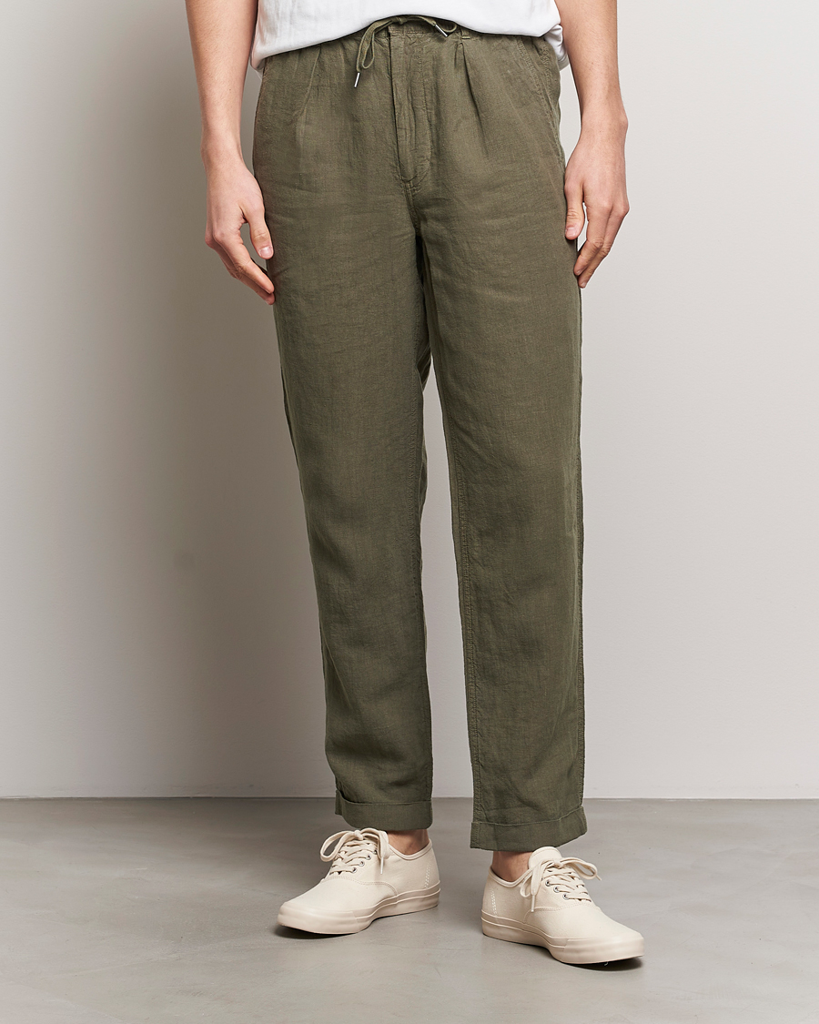 Herre | Hørbukser | Polo Ralph Lauren | Prepster Linen Trousers Thermal Green