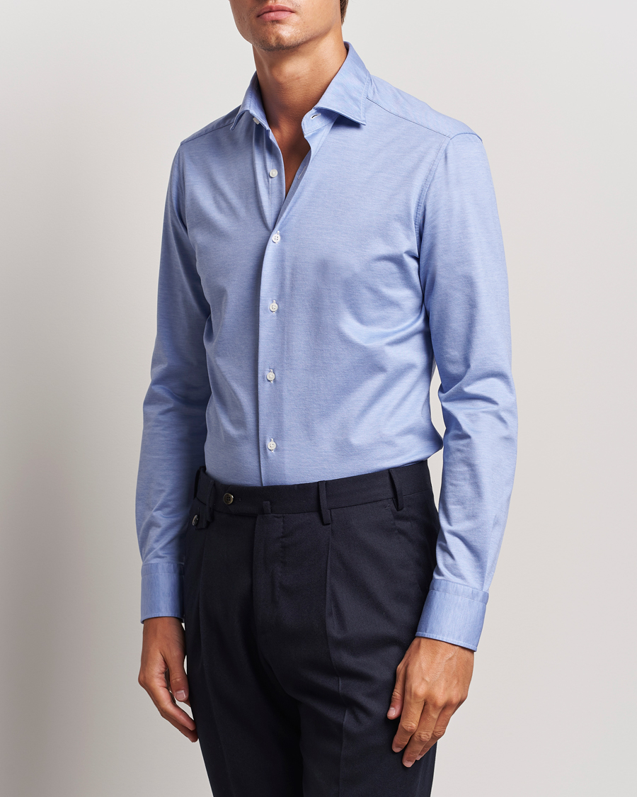 Herre |  | Grigio | Cotton Jersey Shirt Light Blue