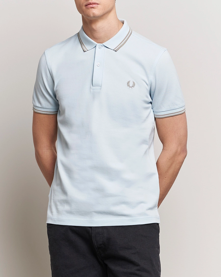 Herre | Tøj | Fred Perry | Twin Tipped Polo Shirt Light Ice