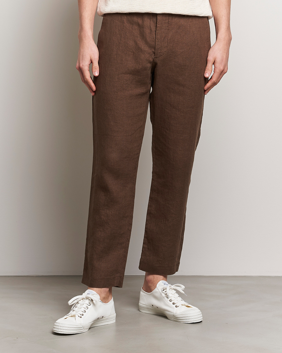 Herre | Tøj | NN07 | Theo Linen Trousers Cocoa Brown