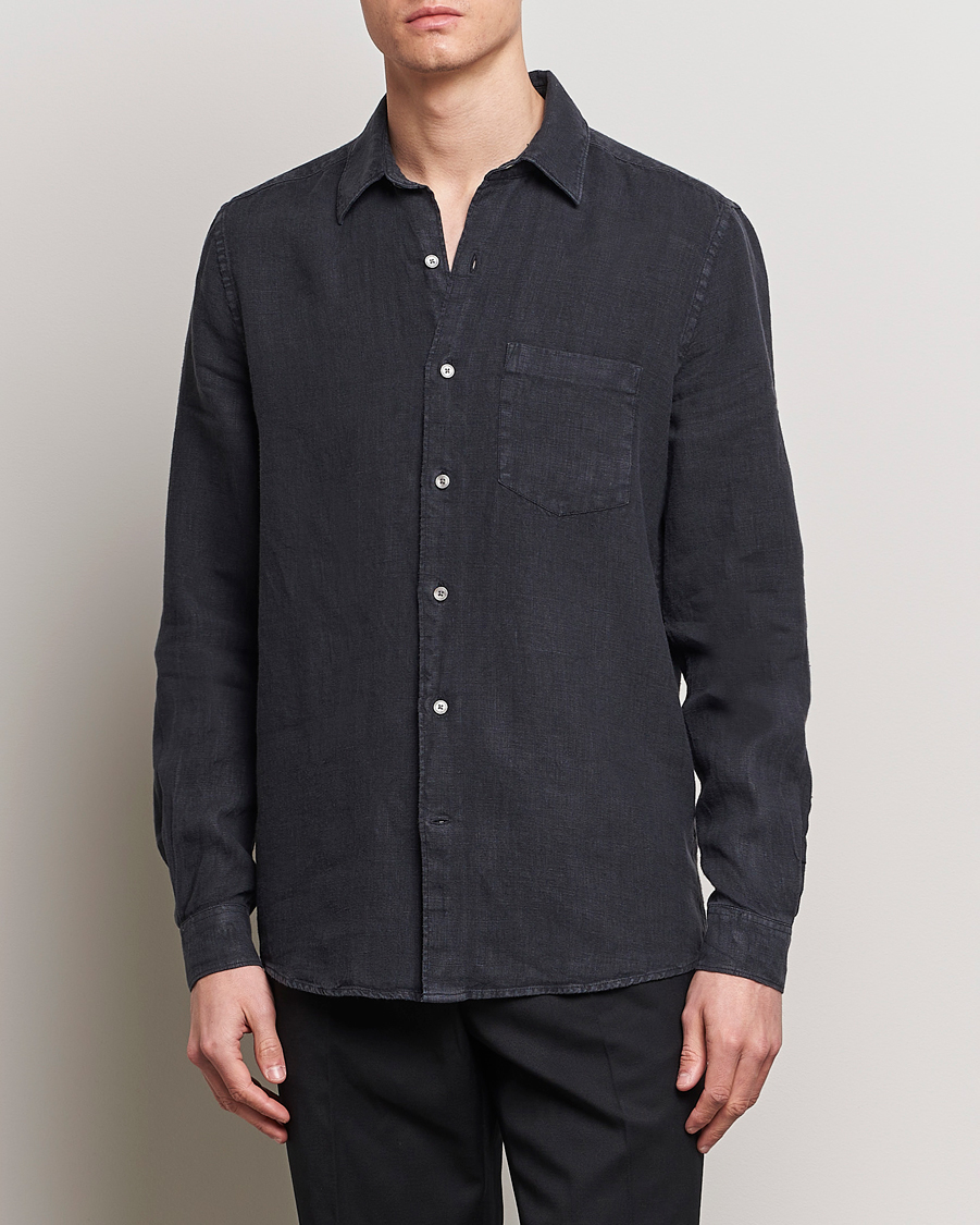 Herre | A Day's March | A Day\'s March | Abu Linen Shirt Off Black
