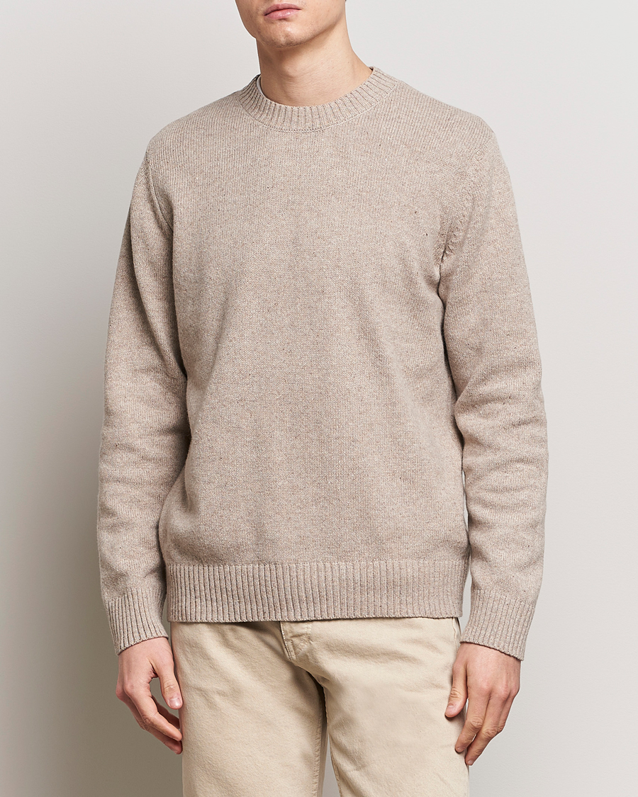Herre | Pullovers med rund hals | A.P.C. | Pull Lucien Wool Knitted Sweater Beige
