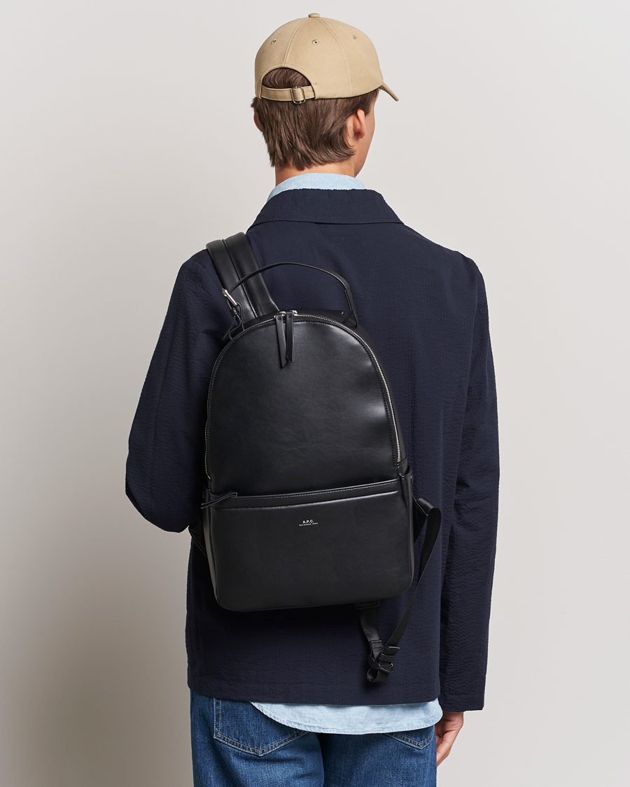 Herre | A.P.C. | A.P.C. | Sac Leather Backpack Black