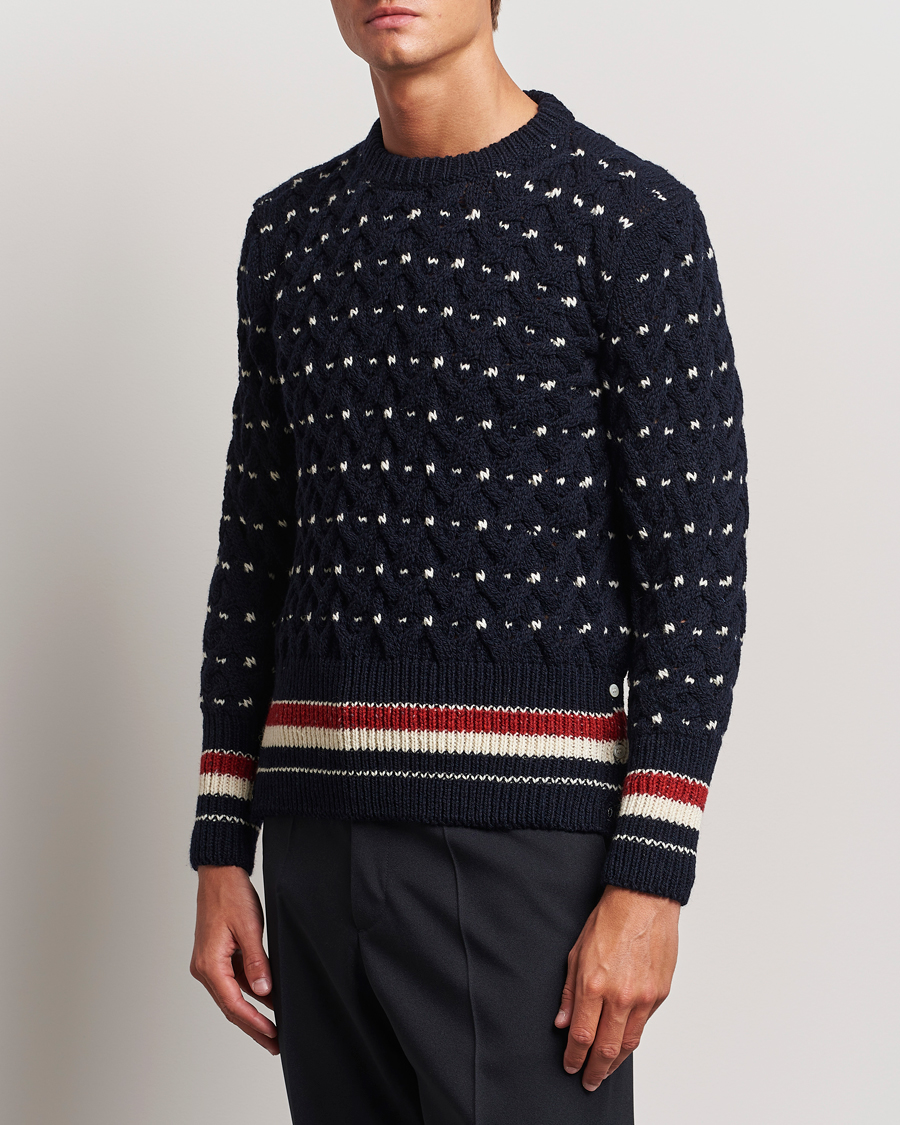 Herre |  | Thom Browne | Donegal Cable Sweater Navy