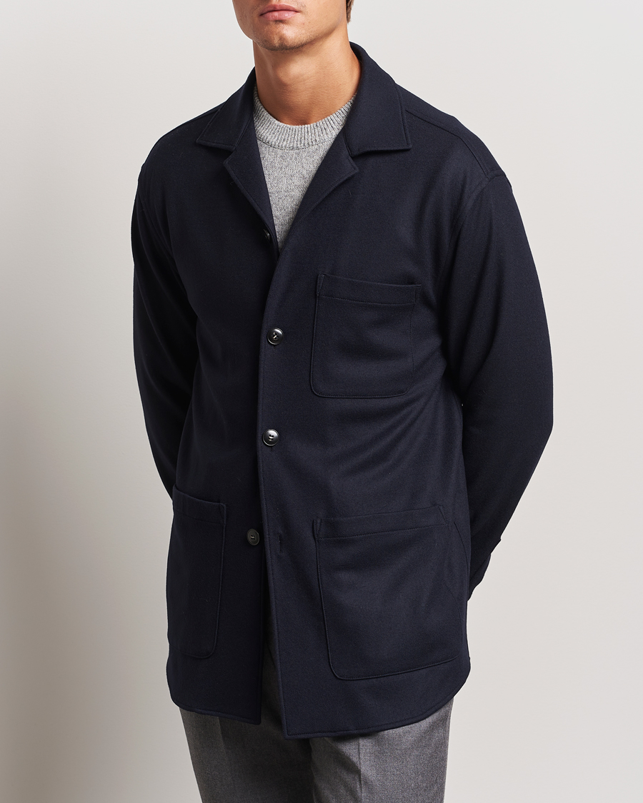 Herre |  | Canali | Wool Shirt Jacket Navy