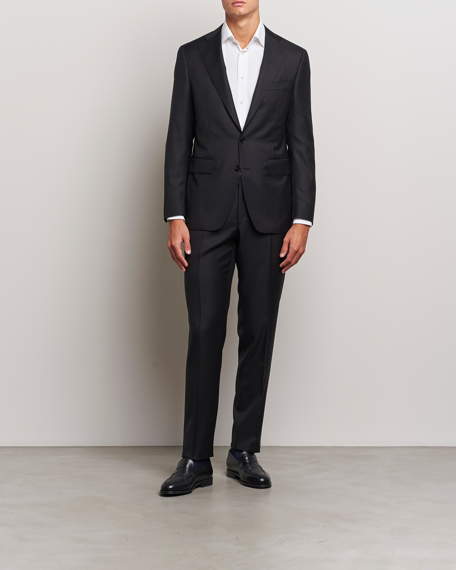 Herre | Jakkesæt | Canali | Super 130s Wool Capri Suit Black