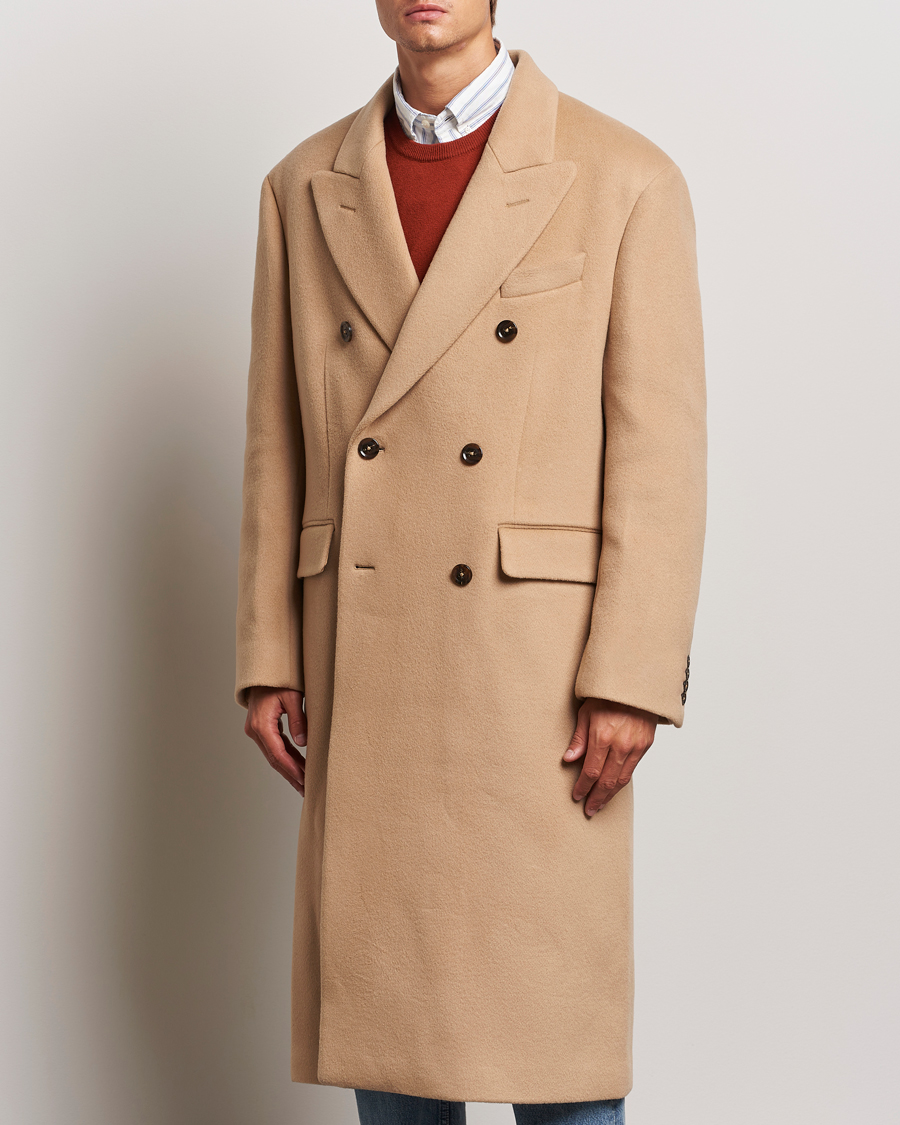 Herre | Klassiske jakker | GANT 240 Mulberry Street | Double Breasted Wool Coat Mustard Beige