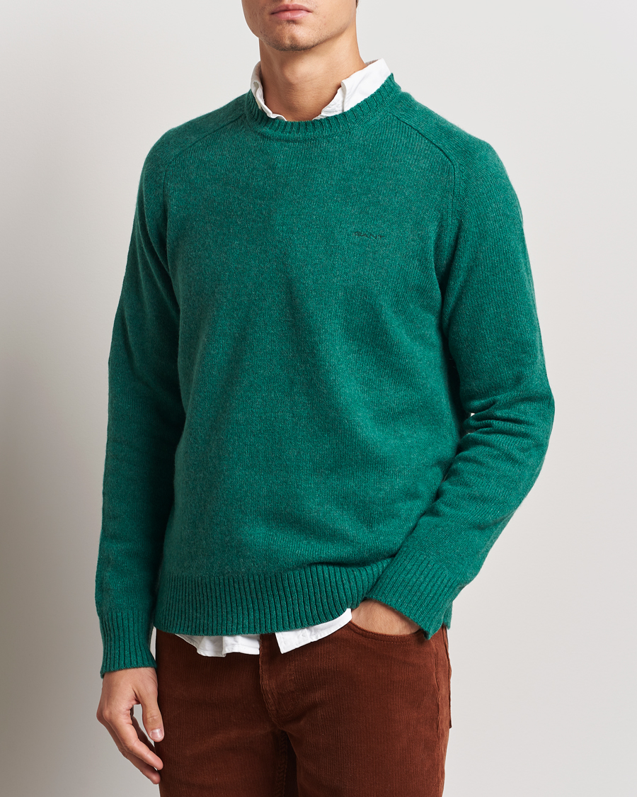 Herre |  | GANT | Wool Blend C-Neck Deep Forest Green