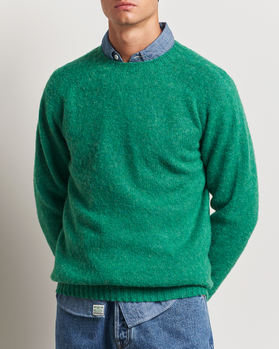 Herre | Strikkede trøjer | Harley Of Scotland | Brushed Supersoft Lambswool Crewneck Pixie