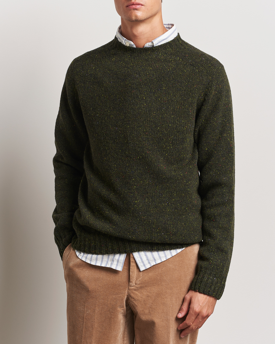 Herre |  | Harley Of Scotland | Donegal Wool Crewneck Harris Green