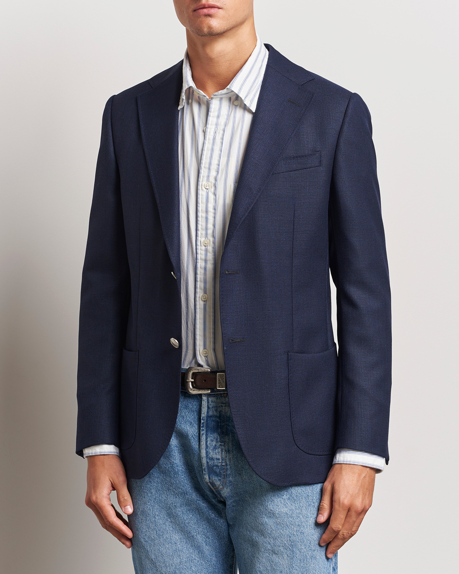 Herre |  | Morris Heritage | Wool Hopsack Club Blazer Navy