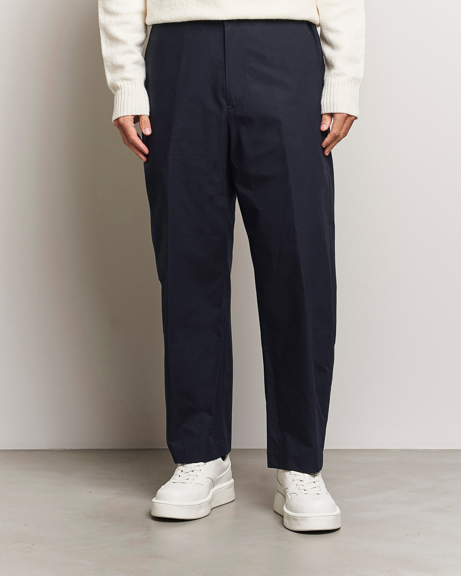 Herre |  | Jil Sander | Water Repellent Cotton Drawstring Pants Navy