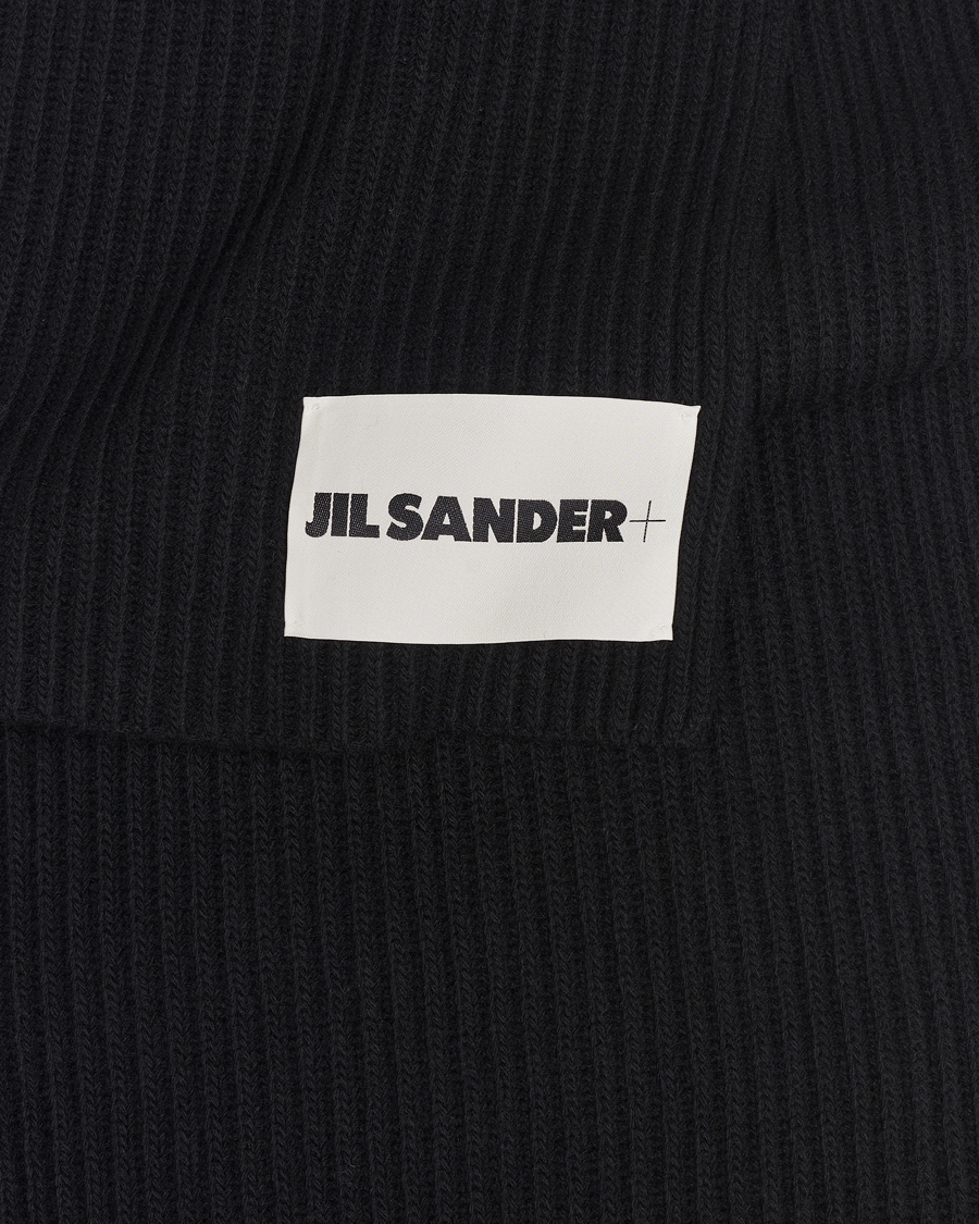 Herre |  | Jil Sander | Merino Wool Rib Scarf Black