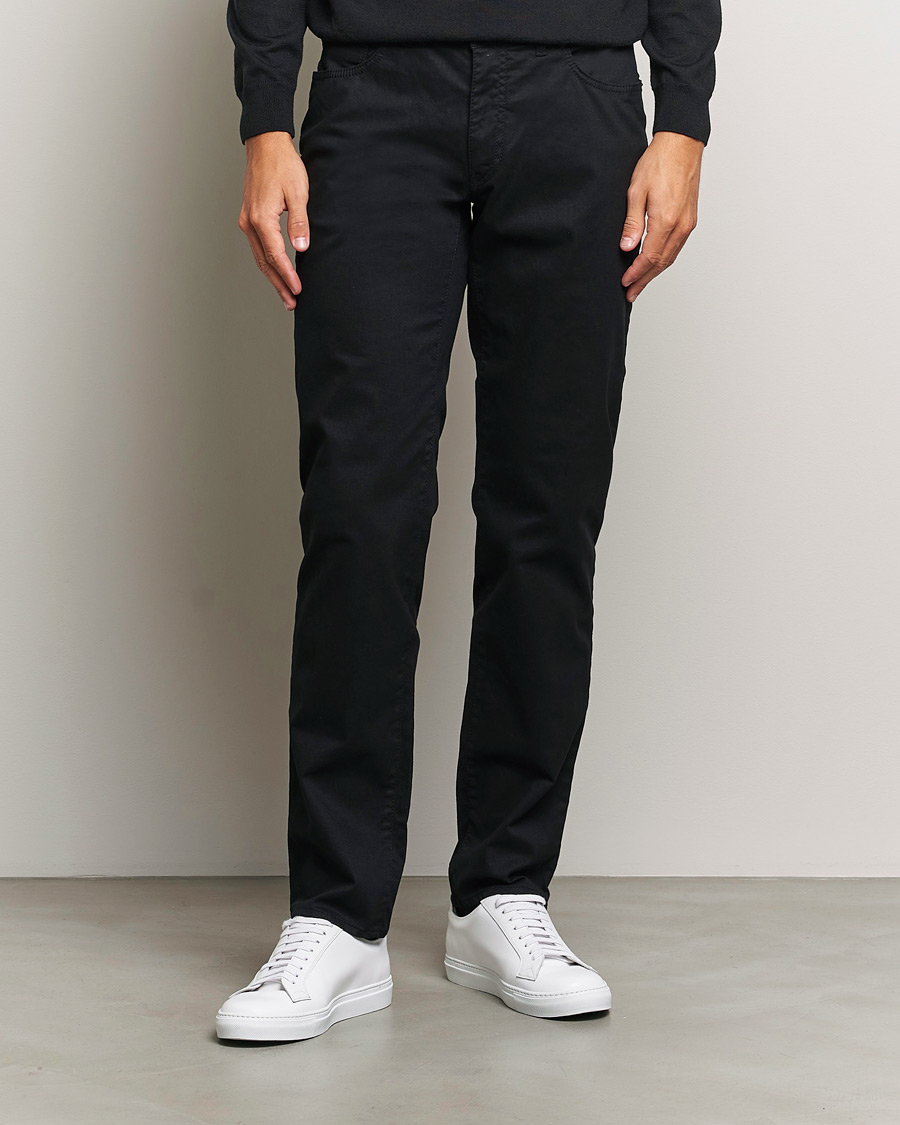 Herre |  | Brax | Cadiz Cotton Satin 5-Pocket Pants Perma Black