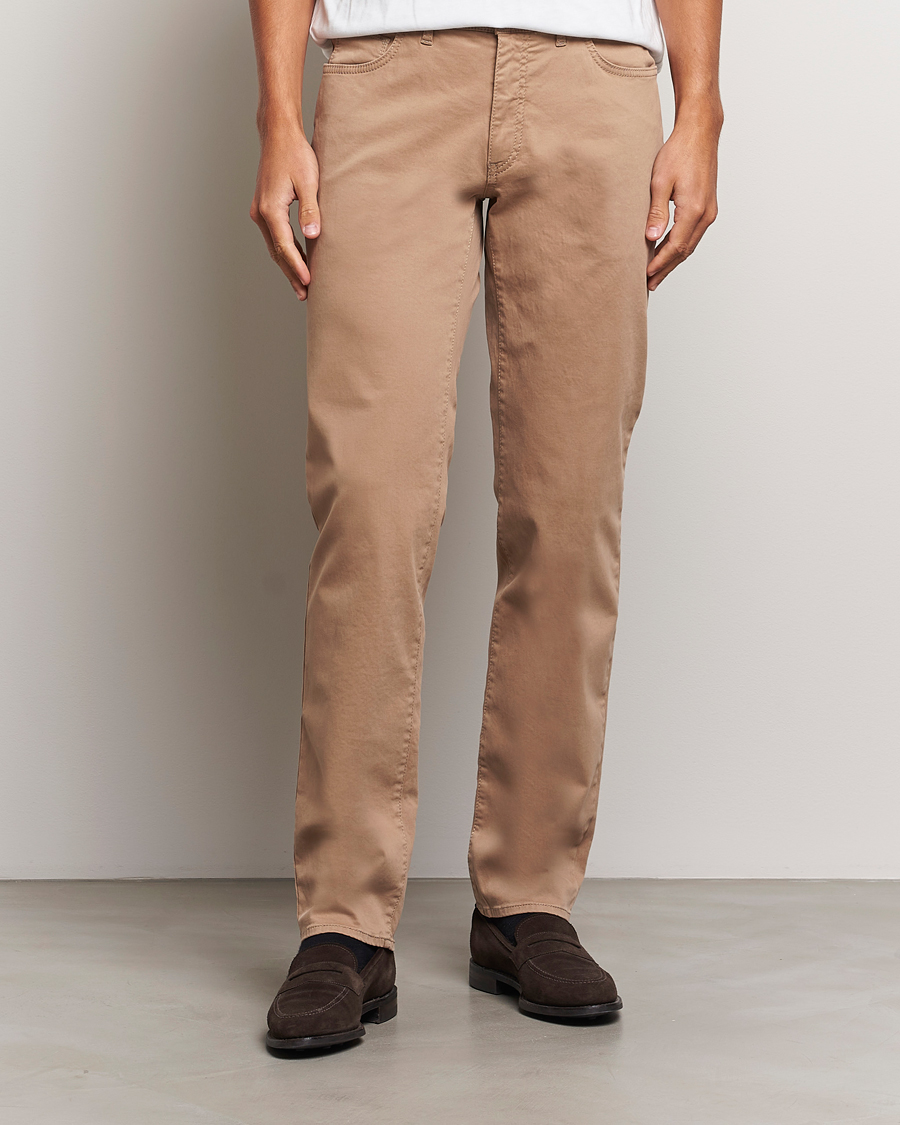 Herre | Tøj | Brax | Cadiz Cotton Satin 5-Pocket Pants Beige