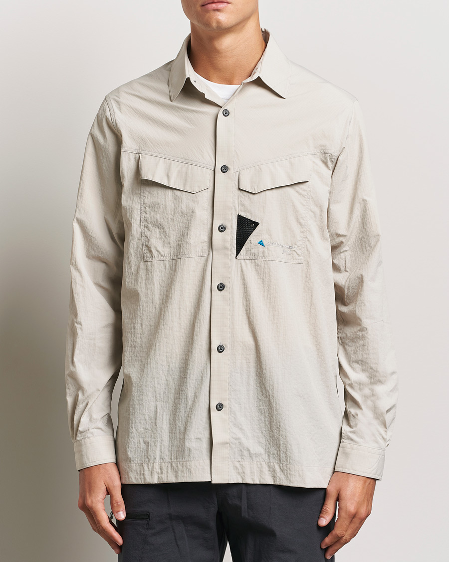 Herre |  | Klättermusen | Syn Lightweight Ripstop Shirt Silver Creme