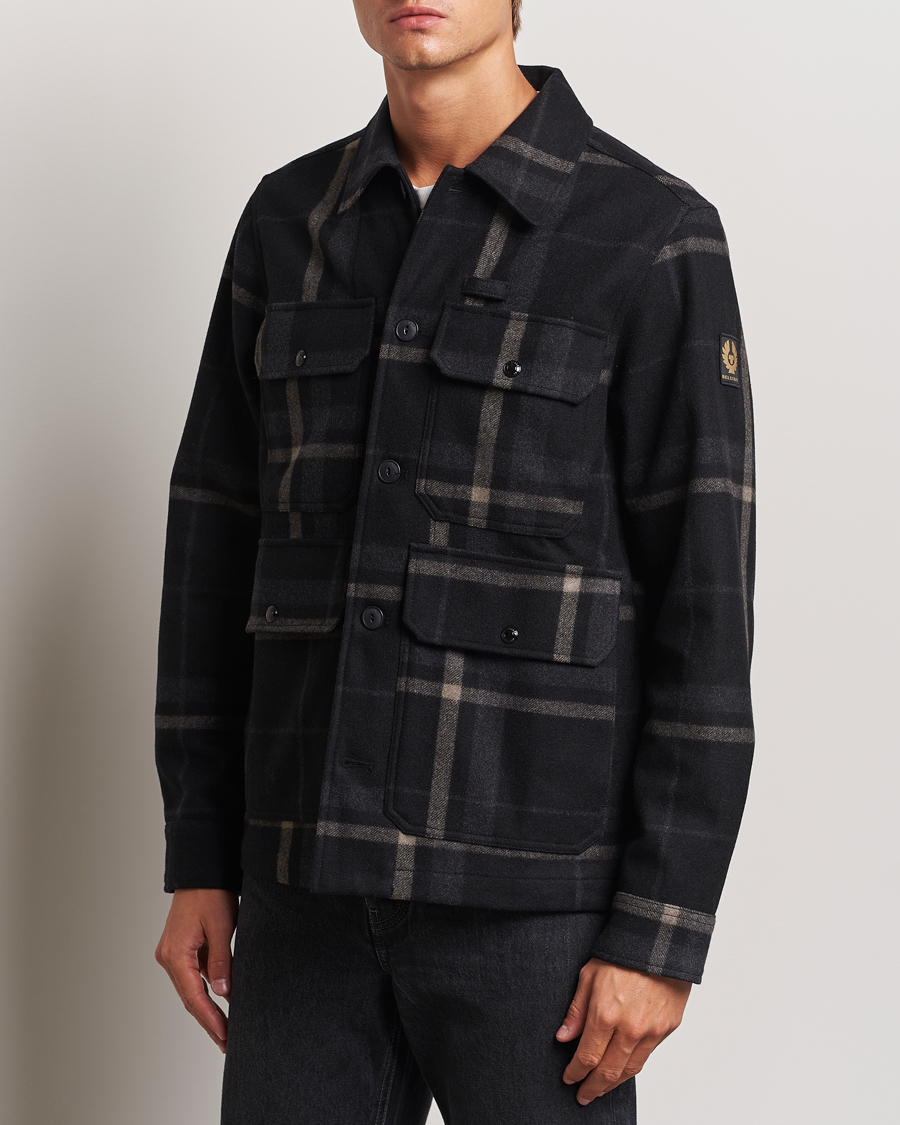 Herre |  | Belstaff | Forge Checked Wool Jacket Charcoal