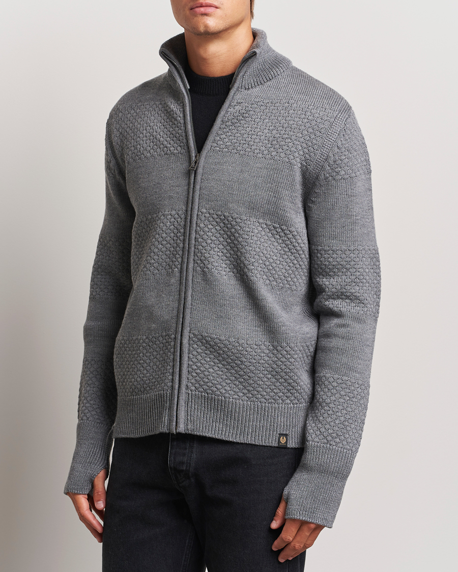 Herre |  | Belstaff | Sternway Knitted Zip Cardigan Grey Heather