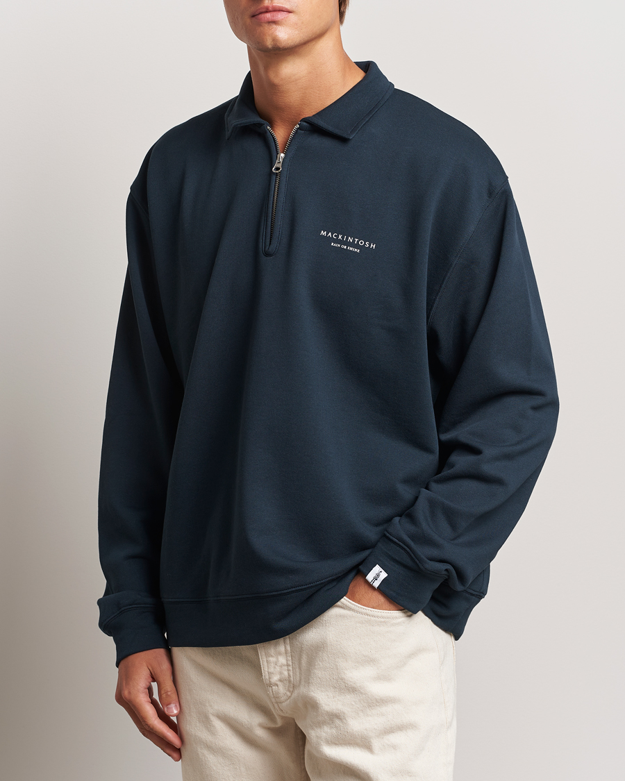 Herre |  | Mackintosh | Rain Shine Zip Sweatshirt Navy