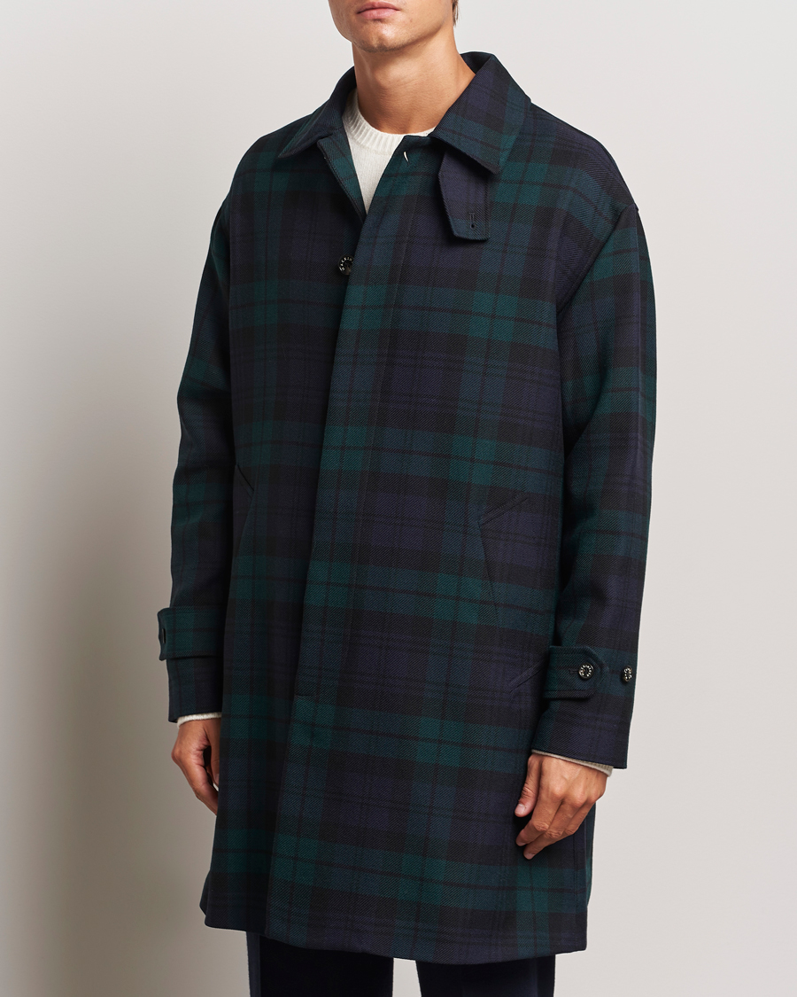 Herre |  | Mackintosh | Wool Soho Tartan Coat Blackwatch