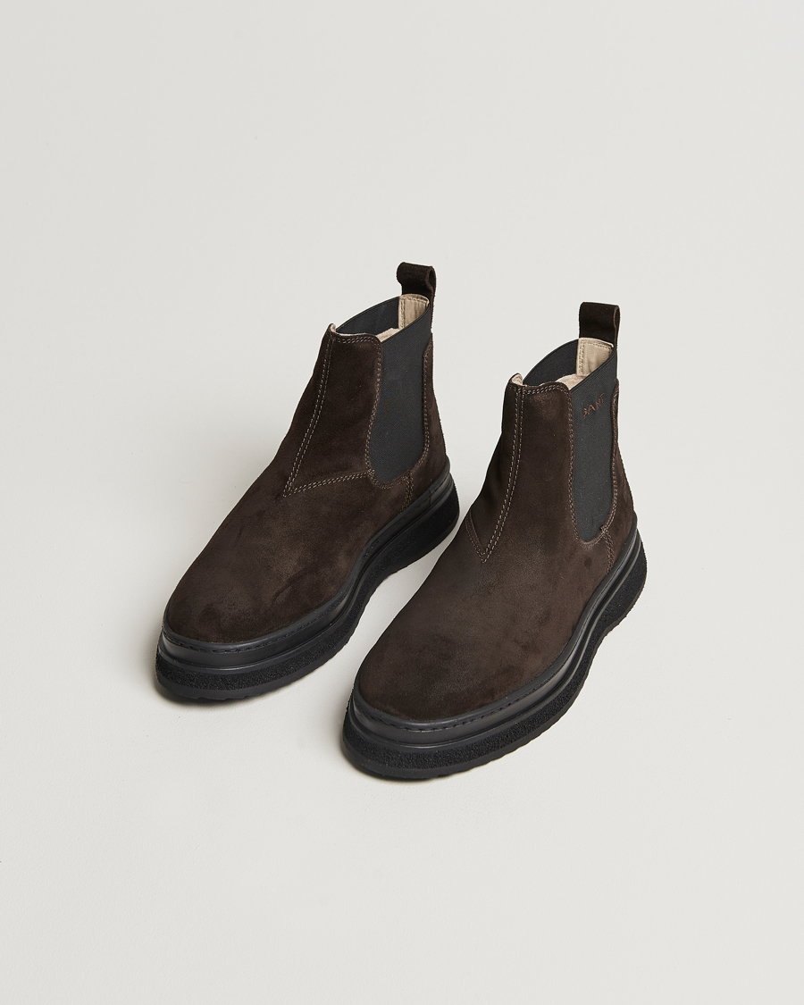 Herre | GANT | GANT | Blistown Shearling Suede Chelsea Boot Espresso Brown