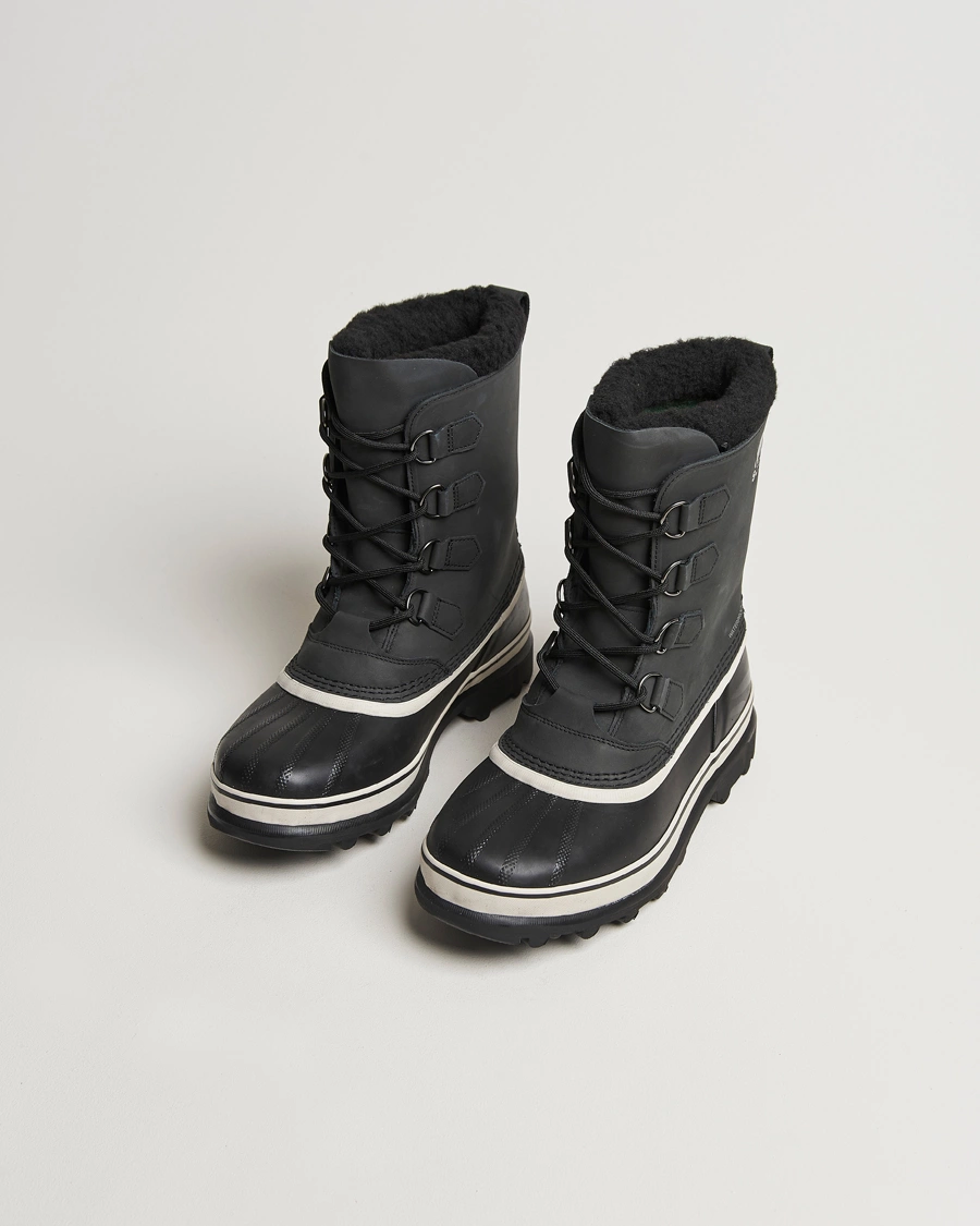 Herre | Sko i ruskind | Sorel | Caribou WP Felt Lined Leather Boots Black