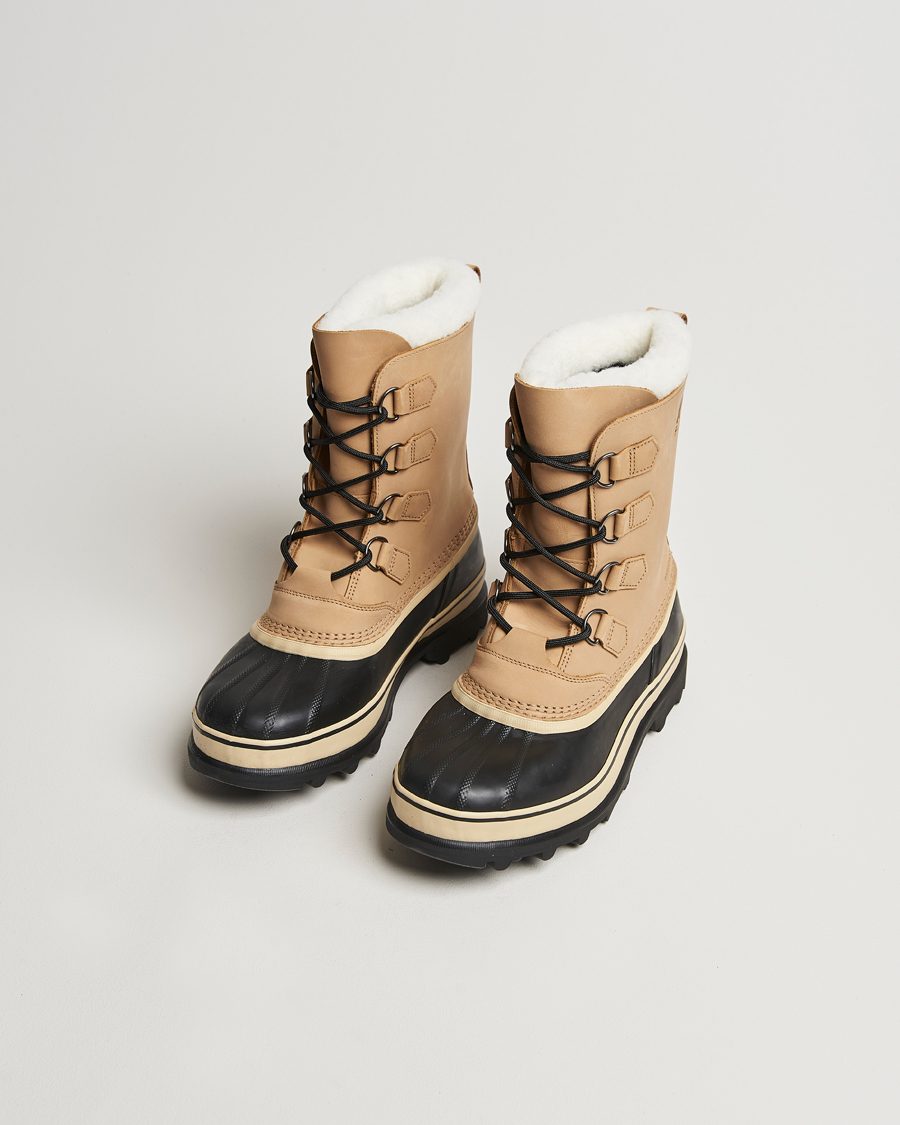 Herre | Active | Sorel | Caribou WP Felt Lined Leather Boots Buff