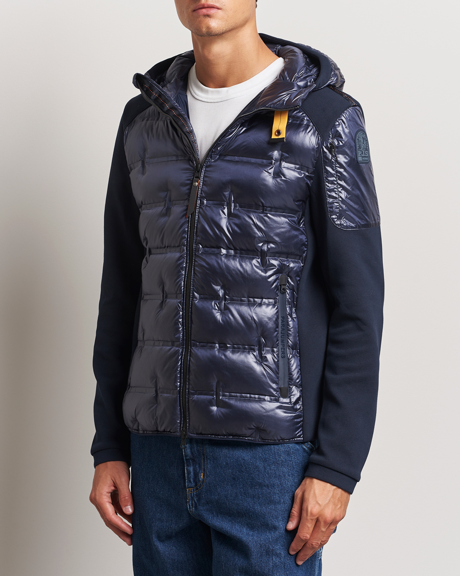 Herre |  | Parajumpers | Gyles Piquet Puffer Hybrid Jacket Blue Navy