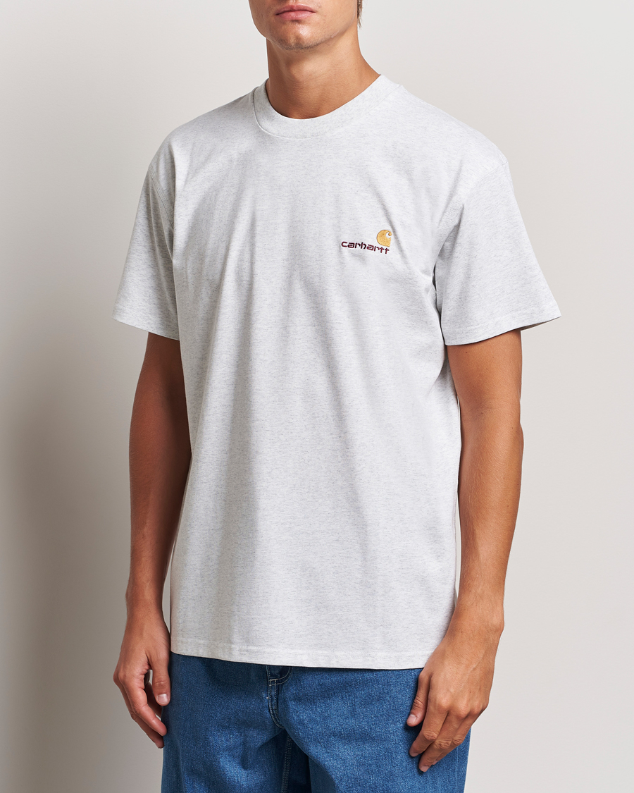 Herre | Tøj | Carhartt WIP | American Script Short Sleeve T-Shirt Ash Heather