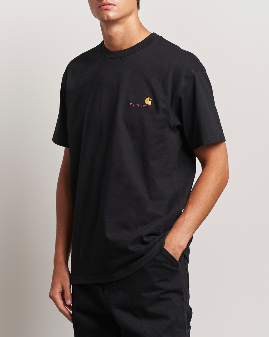 Herre | Sorte t-shirts | Carhartt WIP | American Script Short Sleeve T-Shirt Black