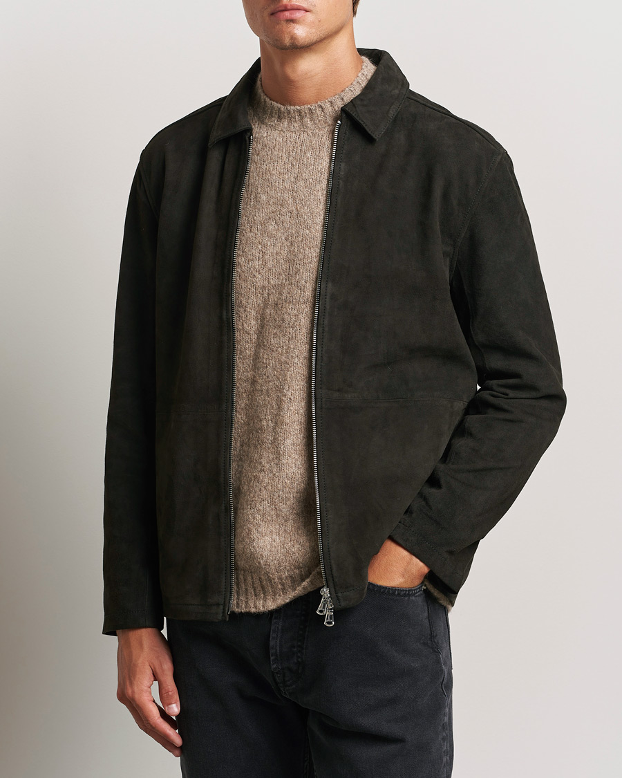 Herre | Business & Beyond | J.Lindeberg | Jonah Suede Overshirt Washed Black