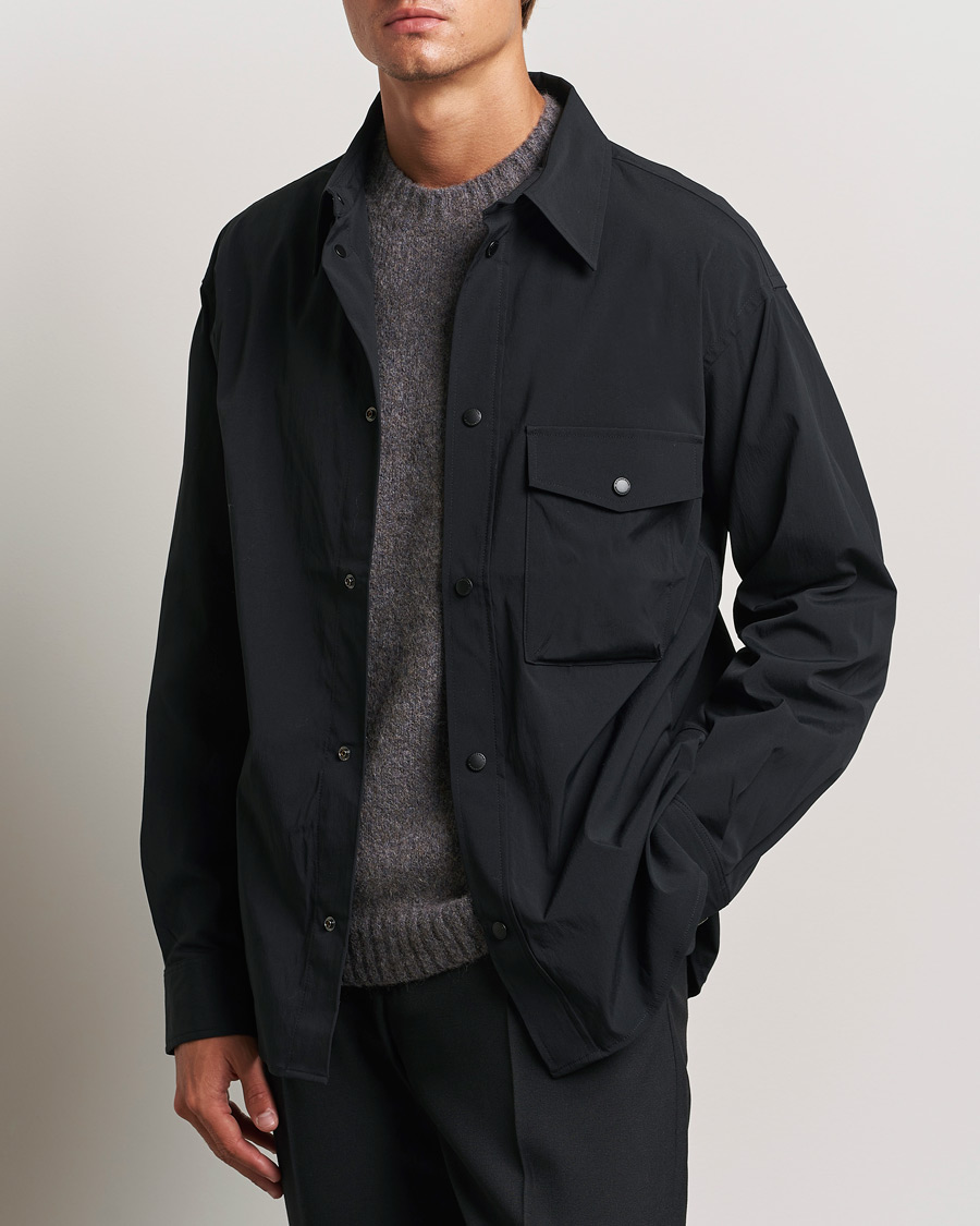 Herre |  | J.Lindeberg | Howard Tech Press Stud Shirt Black