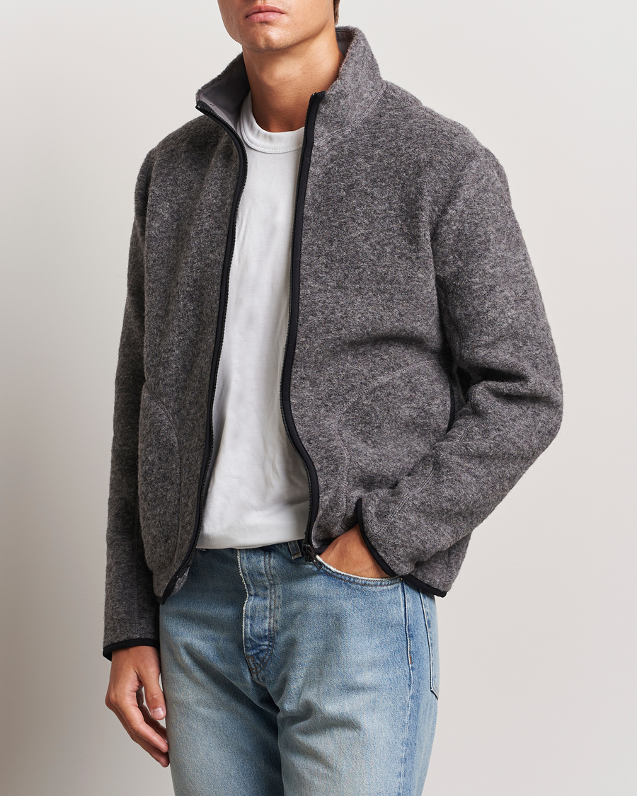 Herre | J.Lindeberg | J.Lindeberg | Dustin Wool Fleece Jacket Light Grey Melange