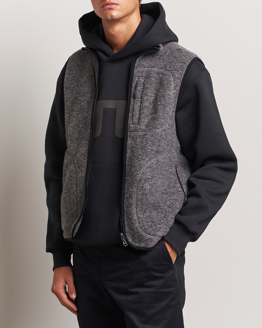 Herre | J.Lindeberg | J.Lindeberg | Duncan Wool Fleece Vest Light Grey Melange