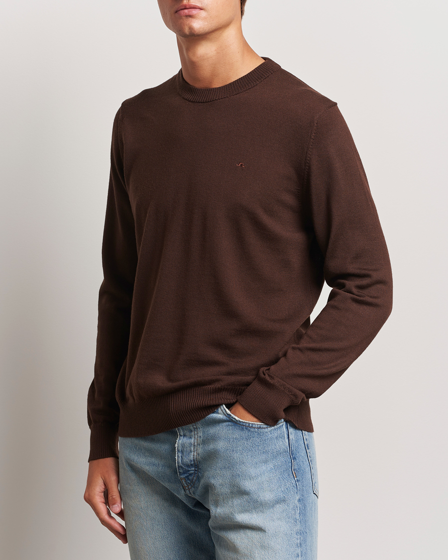 Herre | J.Lindeberg | J.Lindeberg | Keane Merino Crew Neck Sweater Bitter Chocolate