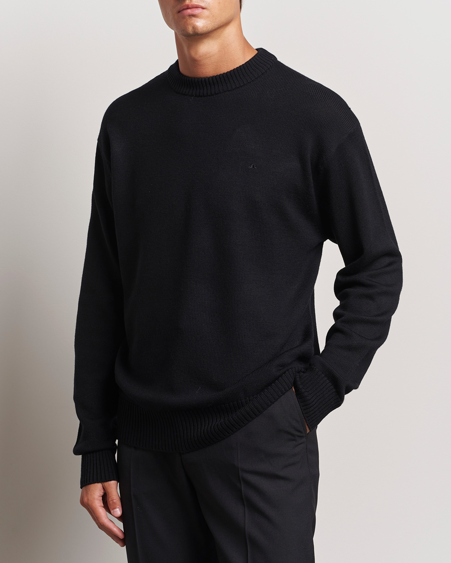 Herre | J.Lindeberg | J.Lindeberg | Kino Merino Crew Neck Black