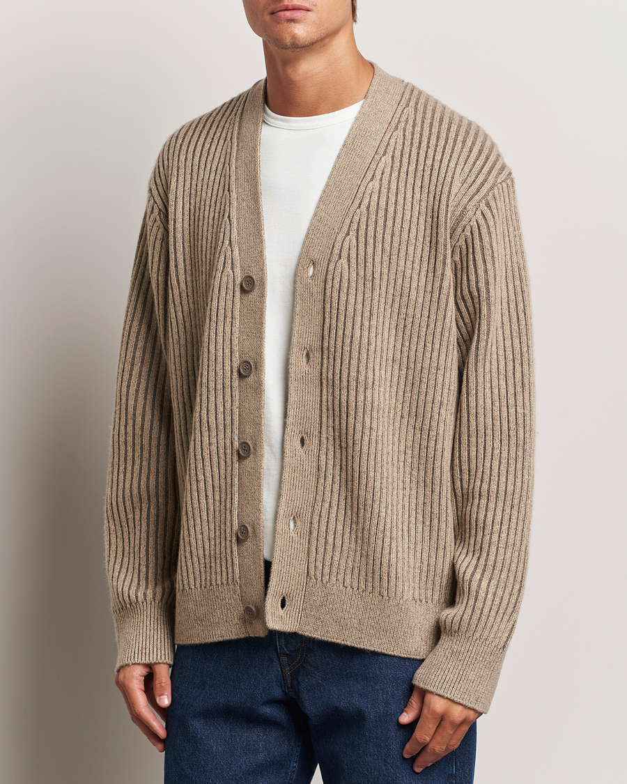 Herre | Trøjer | J.Lindeberg | Twin Plated Knit Cardigan Tiger Brown