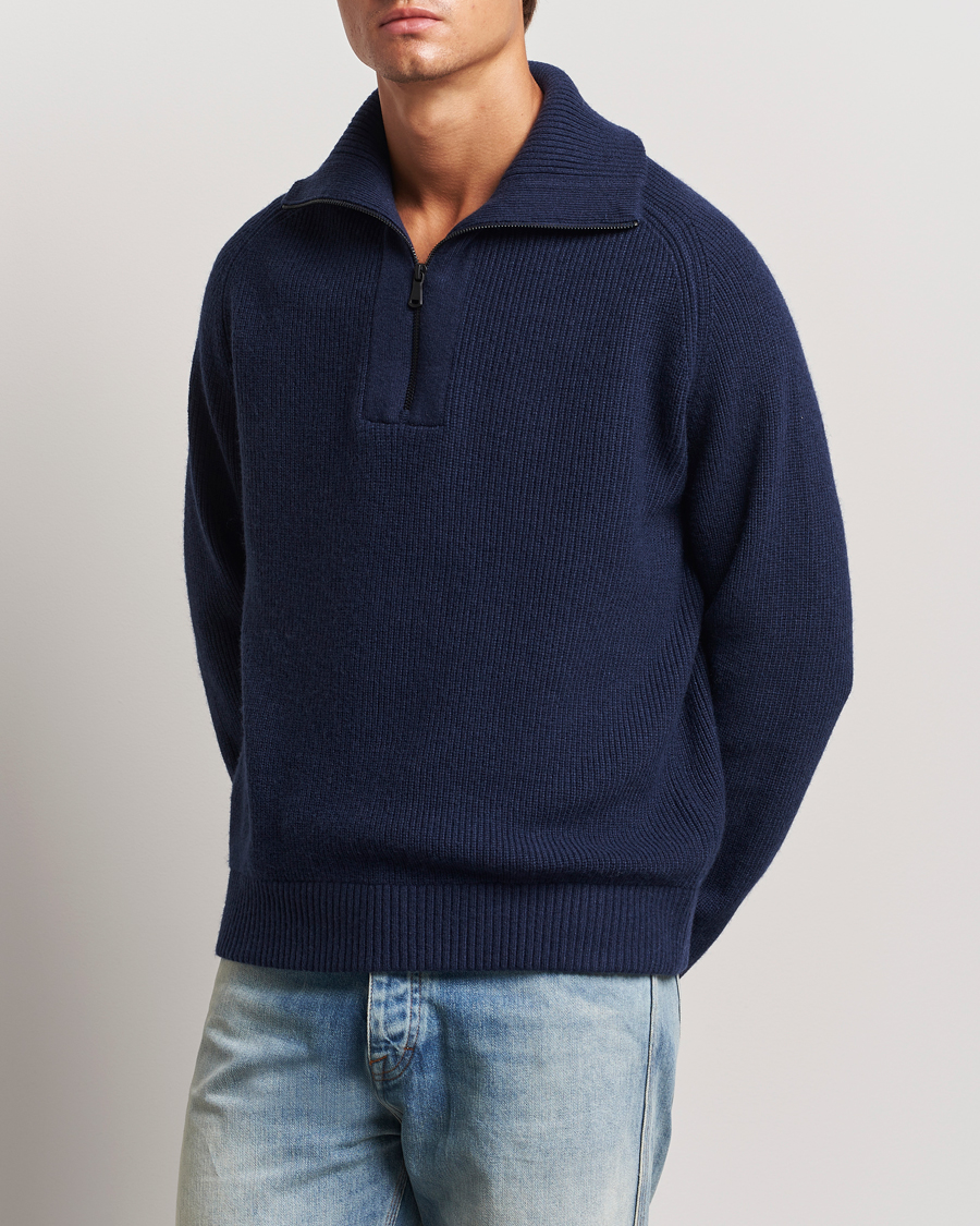 Herre | J.Lindeberg | J.Lindeberg | Wilmer Quarter Zip Knit Navy