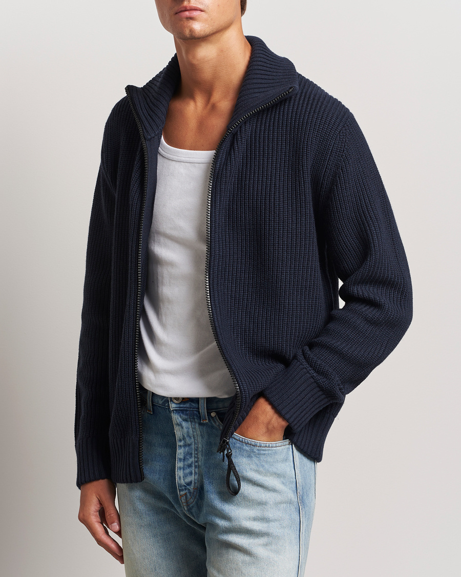 Herre | J.Lindeberg | J.Lindeberg | Skyler Wool Blend Zip Cardigan Navy