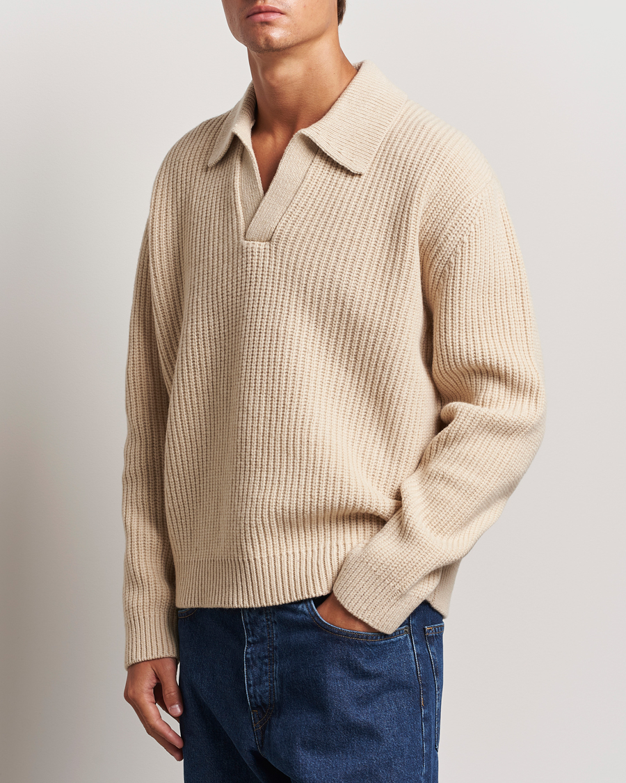 Herre |  | J.Lindeberg | Jethro Heavy Polo Knit Moonbeam