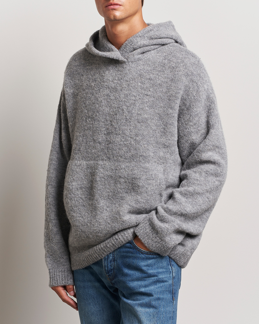 Herre | Business & Beyond - Casual | J.Lindeberg | Broon Alpaca Blend Hoodie Mid Grey Melange