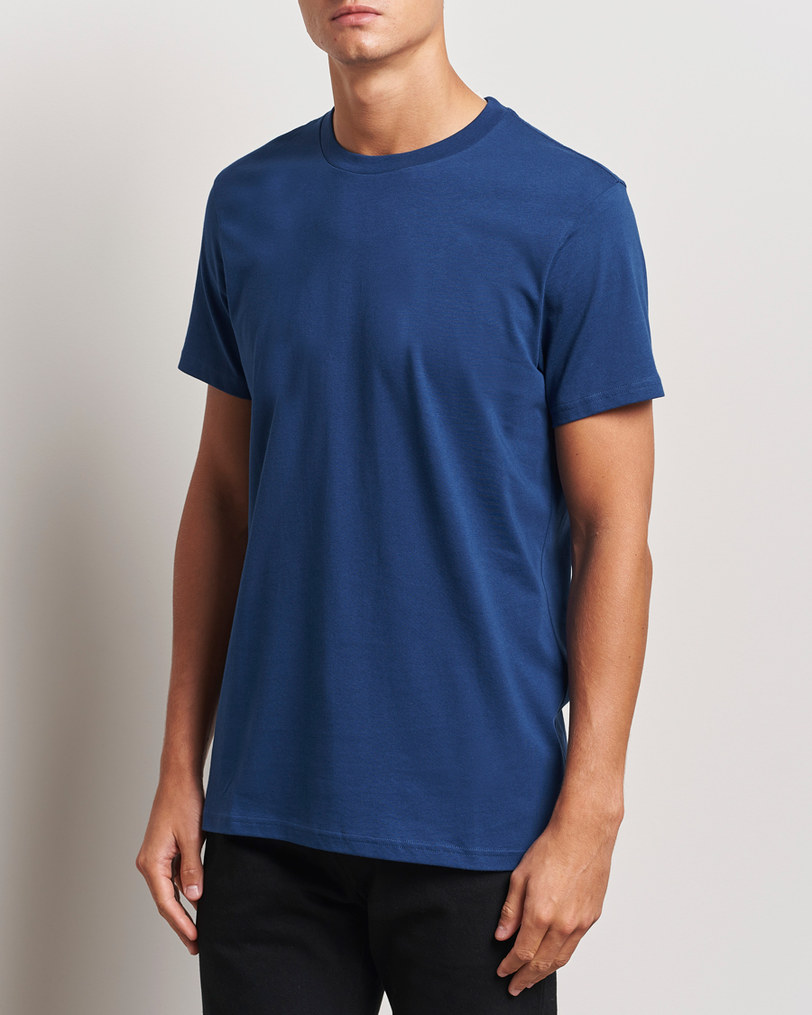 Herre |  | Bread & Boxers | Heavy Cotton Crew Neck T-Shirt Ink Blue