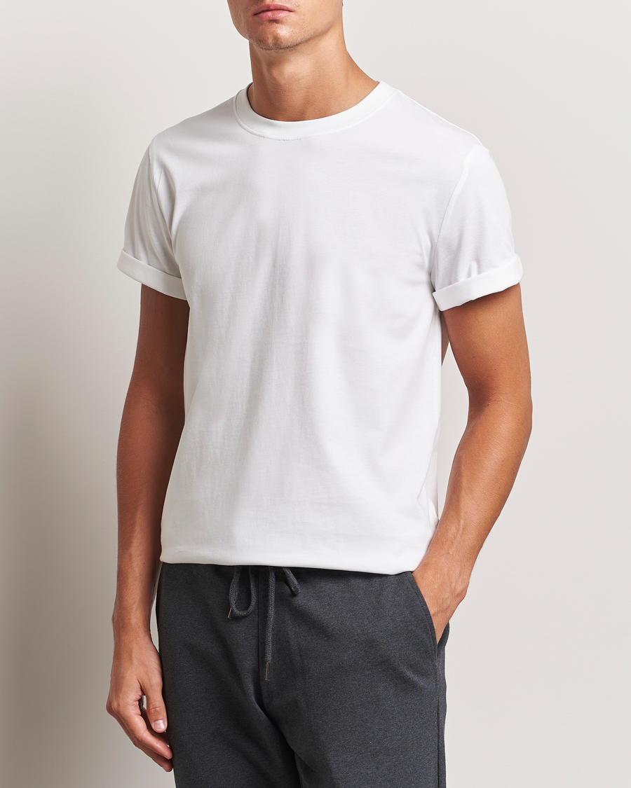 Herre |  | Bread & Boxers | Roll-Up Crew Neck T-Shirt White