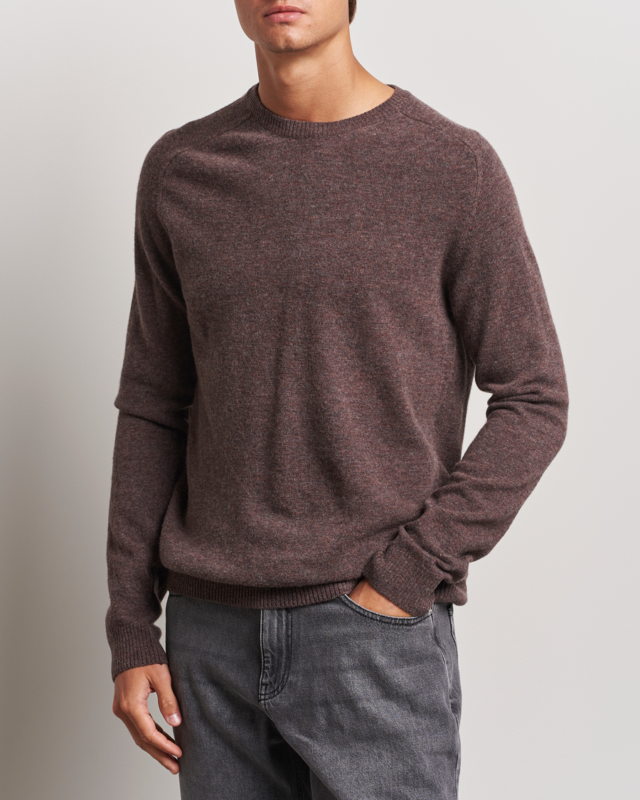 Herre |  | KnowledgeCotton Apparel | Lambswool Roundneck Brown