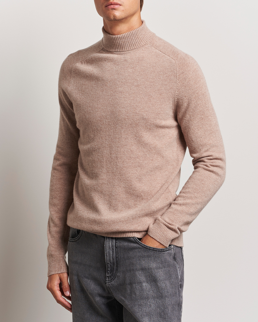 Herre |  | KnowledgeCotton Apparel | Lambswool Rollneck Beige